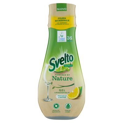 Svelto Tutto in 1 Powered by Nature Gel Lavastoviglie Limone 640 ml