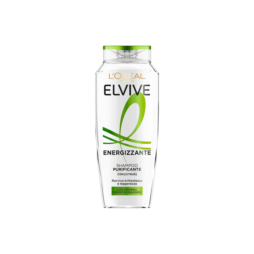 L'Oréal Paris Elvive Shampoo Energizzante Purificante con Citrus - Capelli Normali Tendenti ad Ingrassarsi 250ml - -