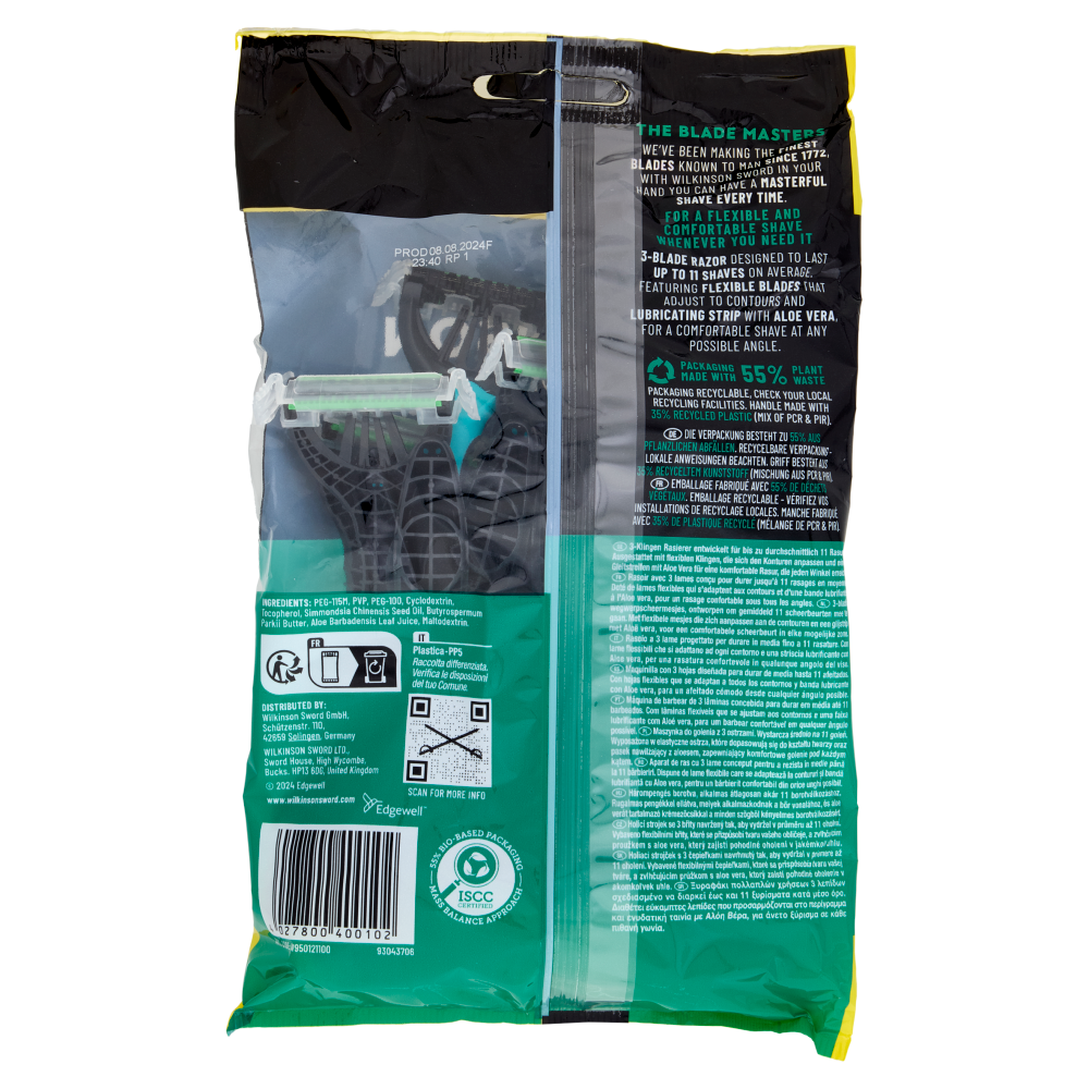 Wilkinson Sword Rasoio Usa&Getta Xtreme 3 Sensitive 8+4, , large