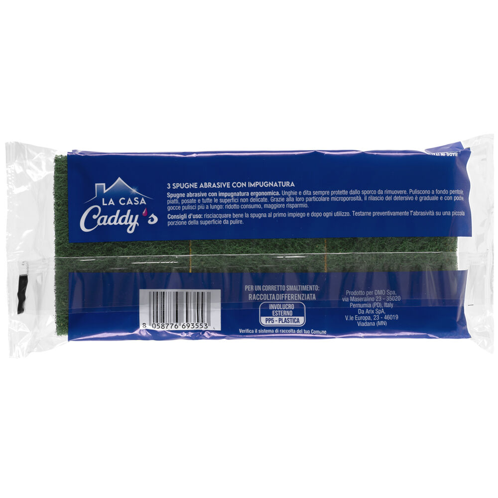 Caddy's Spugne Abrasive con Impugnatura 3 Pezzi, , large