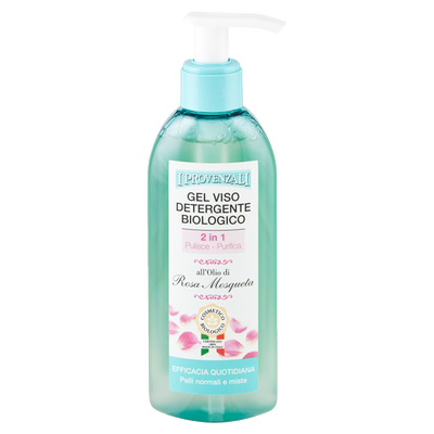I Provenzali Gel Viso Detergente Biologico 2in1 all'Olio di Rosa Mosqueta 150 ml