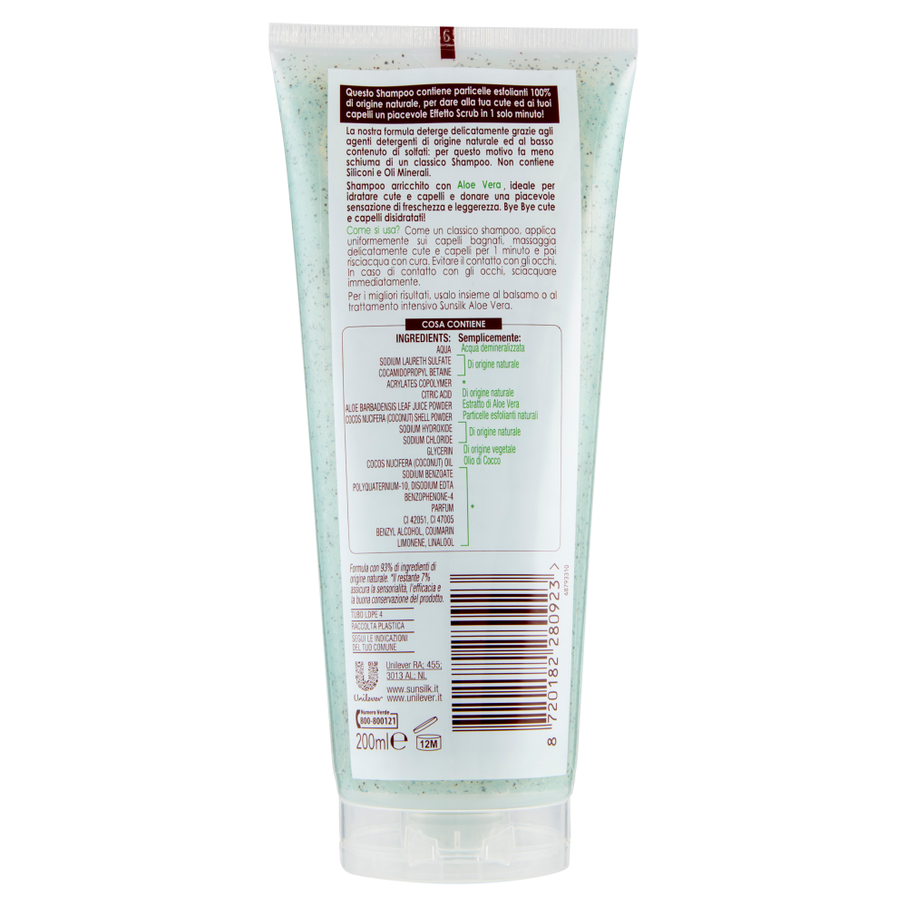 Sunsilk Ricarica Naturale 1 Minute Scrub! Shampoo Detox per Tutti i Tipi di Cute e Capelli 200 ml, , large