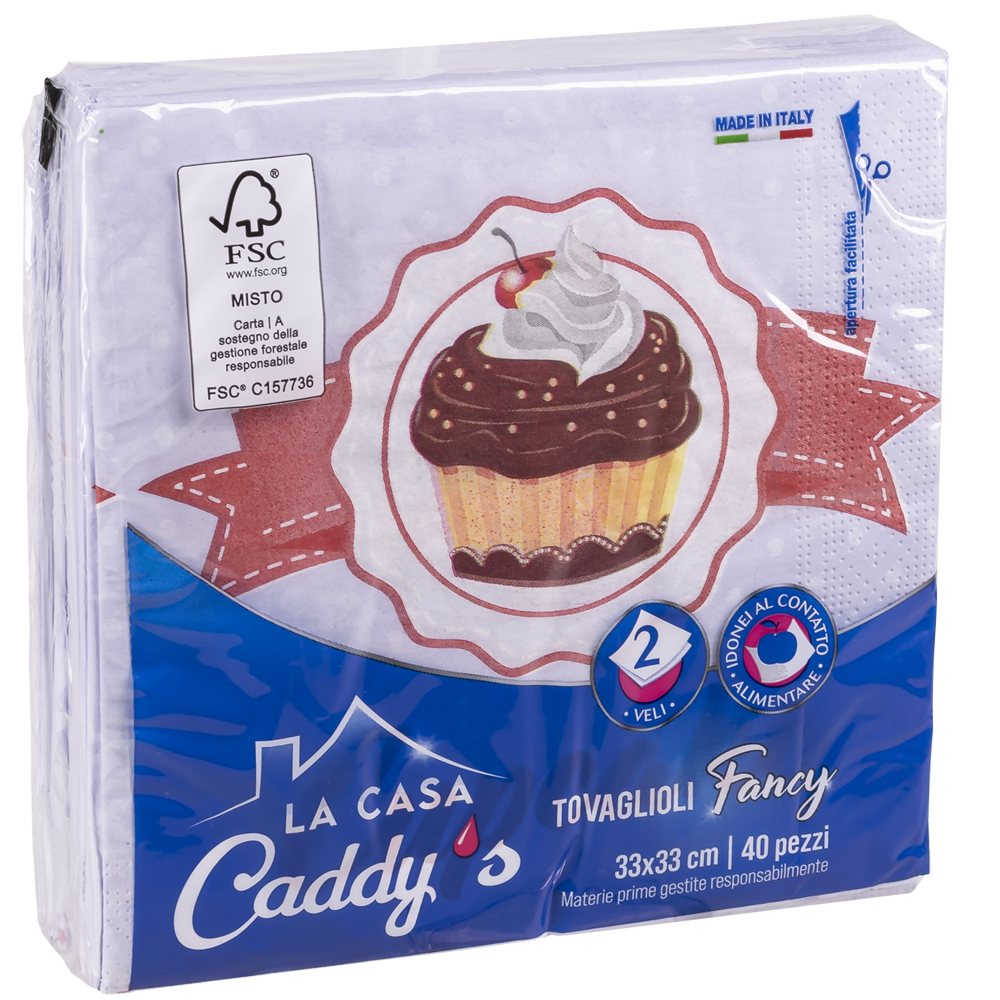 Caddy's Tovaglioli 33x33 Cupcake 40 Pezzi, , large
