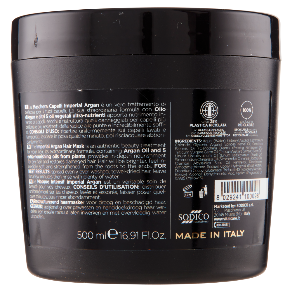Vitalcare Professional Imperial Argan Maschera Intensiva Ricostituente 500 ml, , large