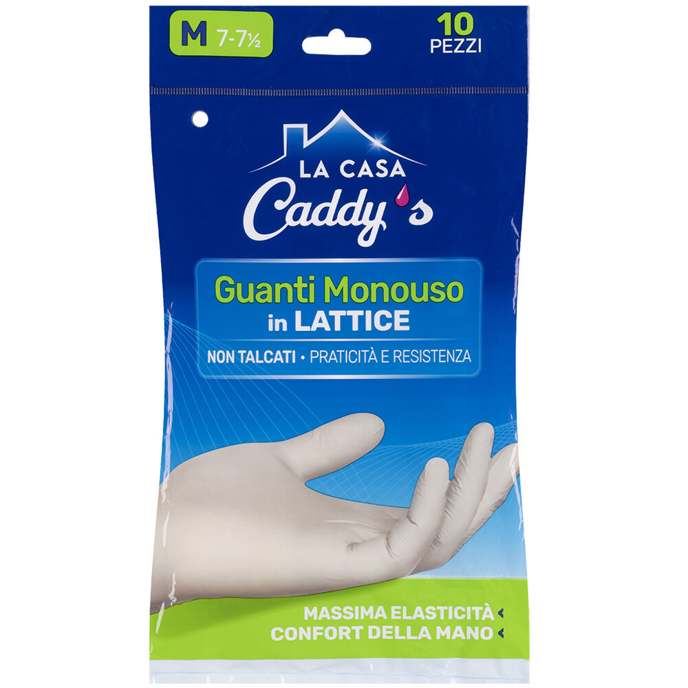 Caddy's Guanti Monouso in Lattice non Talcati Taglia M 10 Pezzi, , large