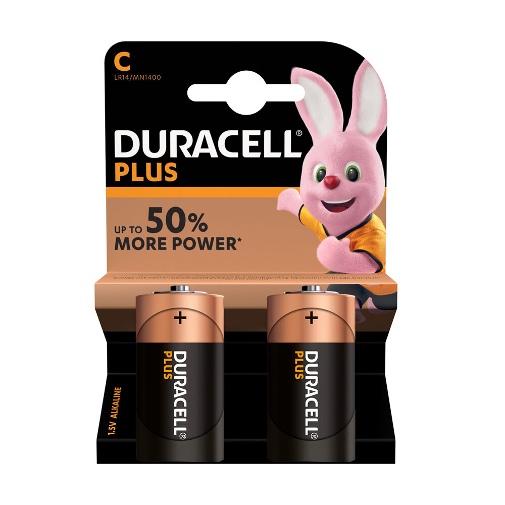 Duracell Plus C B2 LR14 MX1400 1.5V 2 Batterie Alcaline, , large