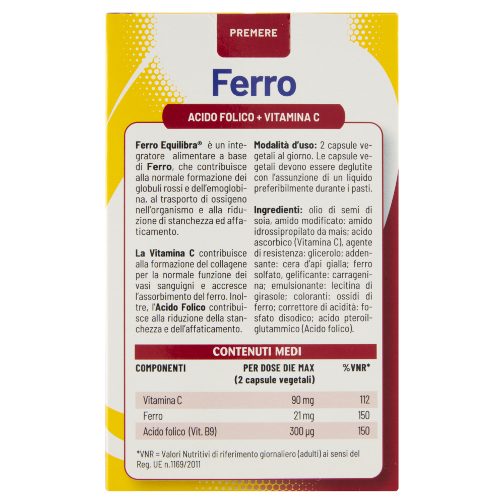 Equilibra Ferro Acido Folico + Vitamina c 60 Capsule, , large