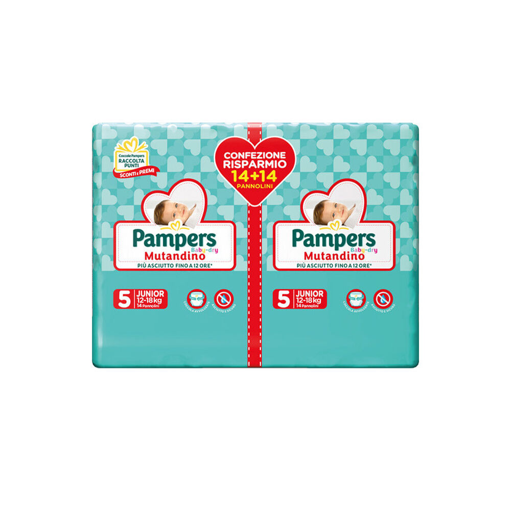 Pampers Baby Dry Mutandino Junior Duopack 28 Pannolini - -