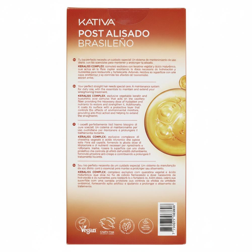 Kativa Kit Post-Stiratura Shampoo + Balsamo 225 ml, , large