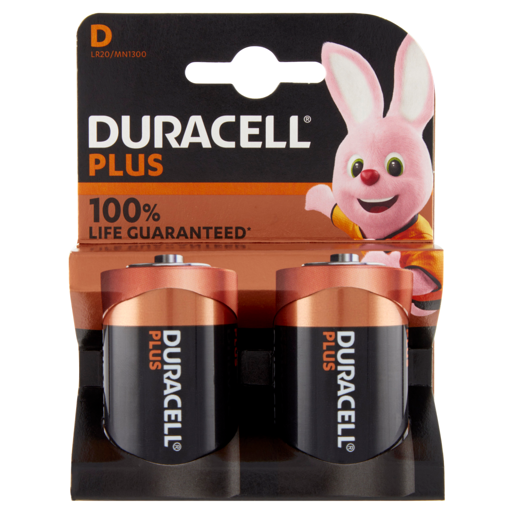 Duracell Plus D Batterie Torcia Alcaline 1.5V LR20 MN1300 2 Pile, , large