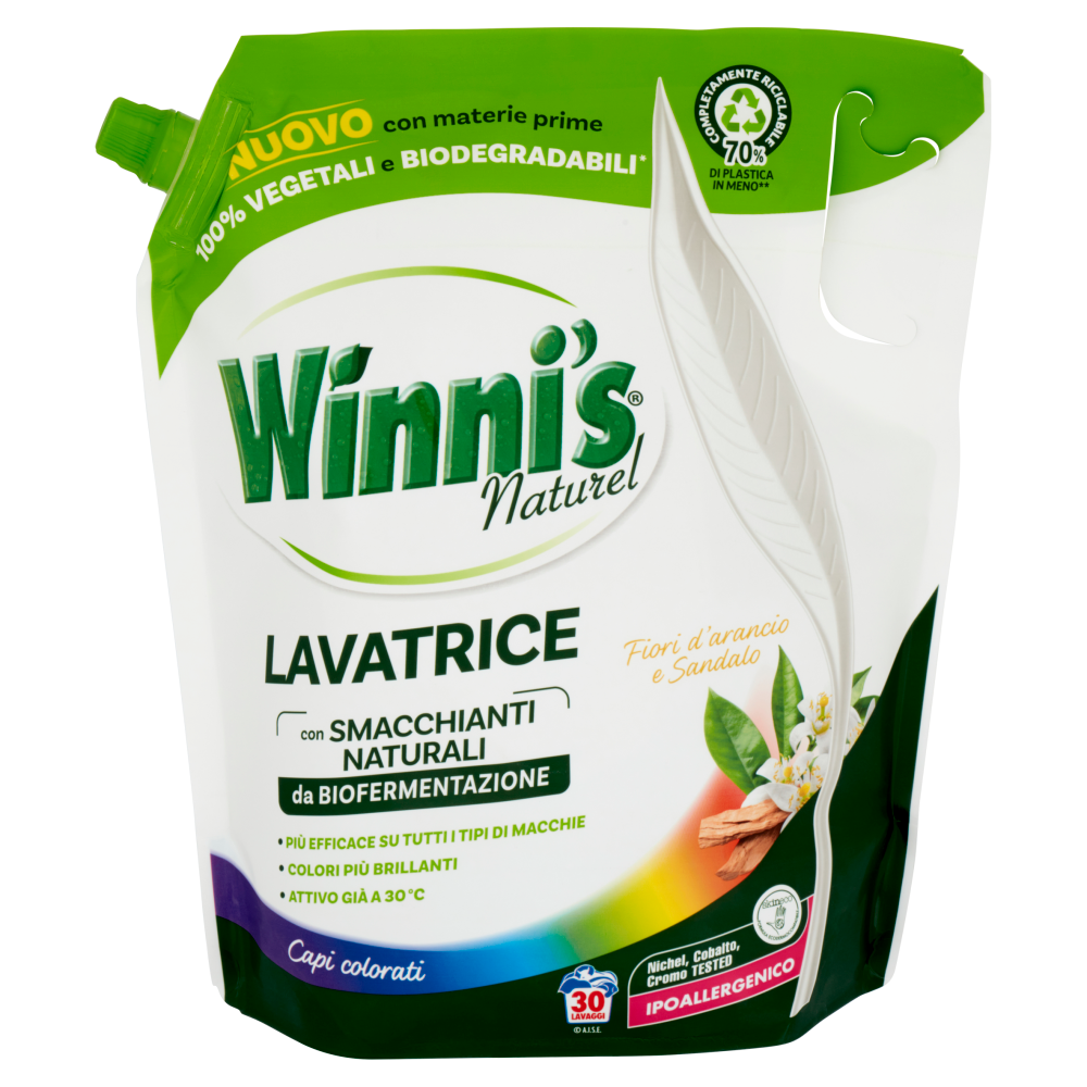Winni's Naturel Lavatrice Capi colorati Fiori d'arancio e Sandalo 30 Lavaggi 1,35 l, , large