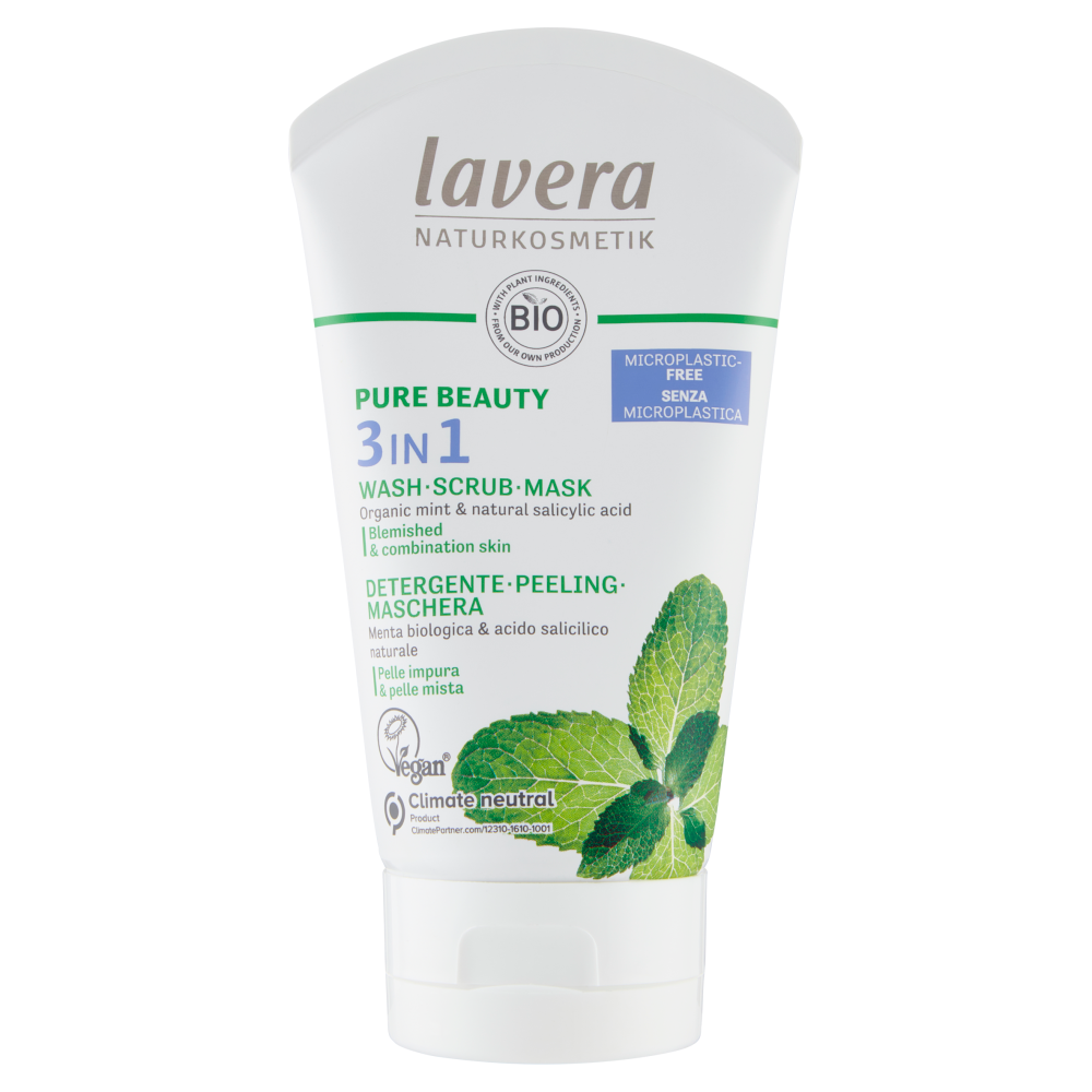 Lavera Pure Beauty 3in1 Detergente Peeling Maschera 125 ml, , large