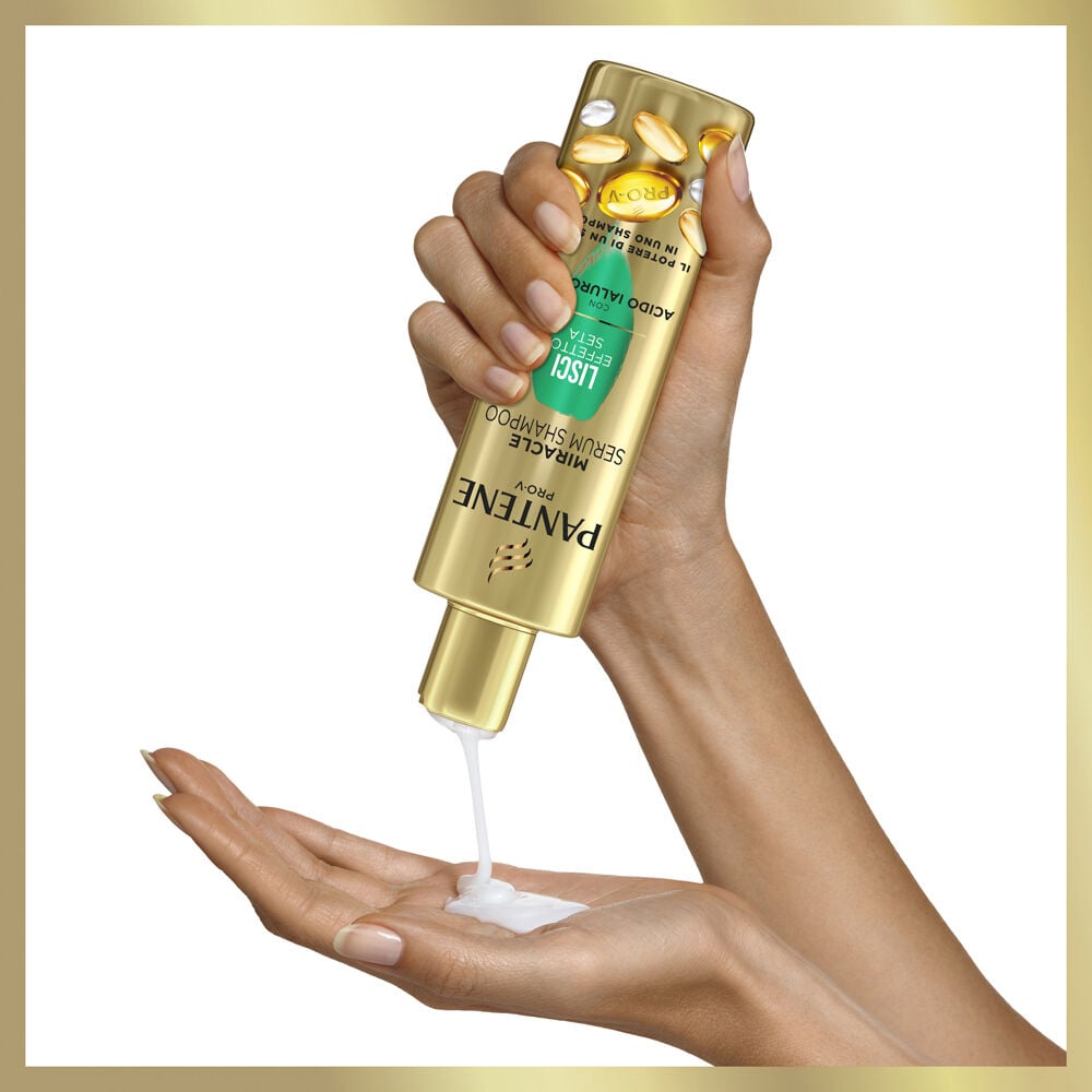 Pantene Pro-V Miracle Serum Shampoo, Lisci Effetto Seta, Ideale per Capelli Secchi, Opachi o Tendenti al Crespo, con Acido Ialuronico 250 ml, , large