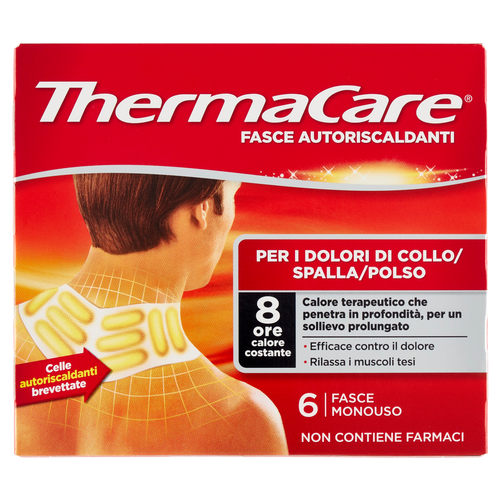 ThermaCare Fasce Autoriscaldanti per i Dolori di Collo/Spalla/Polso 6 Pezzi - -
