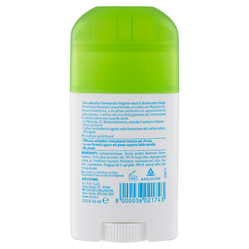 Infasil Freschezza Dinamica Deodorante Stick con Antibatterico 40 ml, , large