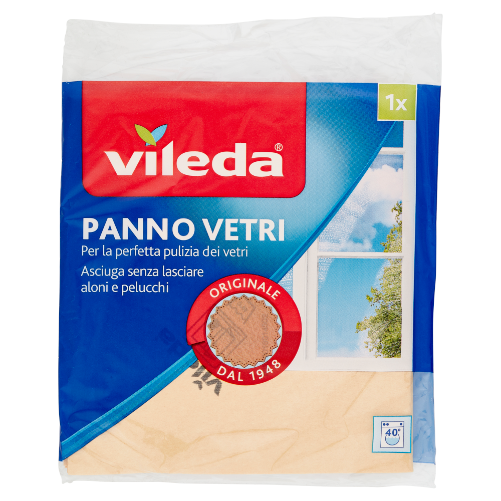 12pz Vileda Panno Vetri in microfibra per specchi/cristalli senza aloni 40x 36cm - Immagine 2