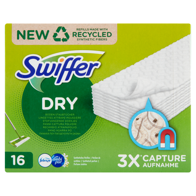 Swiffer Dry Panni Cattura Polvere con Profumo Ambi Pur 16 Panni