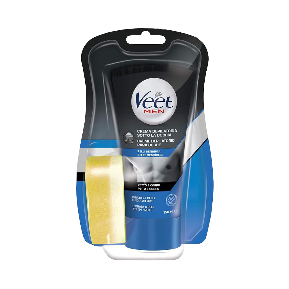Veet Men Crema Sotto la Doccia Pelli Sensibili 150 ml,  Veet Men Crema Sotto la Doccia Pelli Sensibili 150 ml, , large