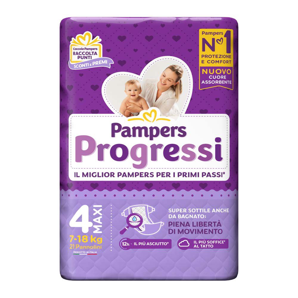 Pampers Progressi Maxi (7-18 Kg) 21 Pannolini, , large