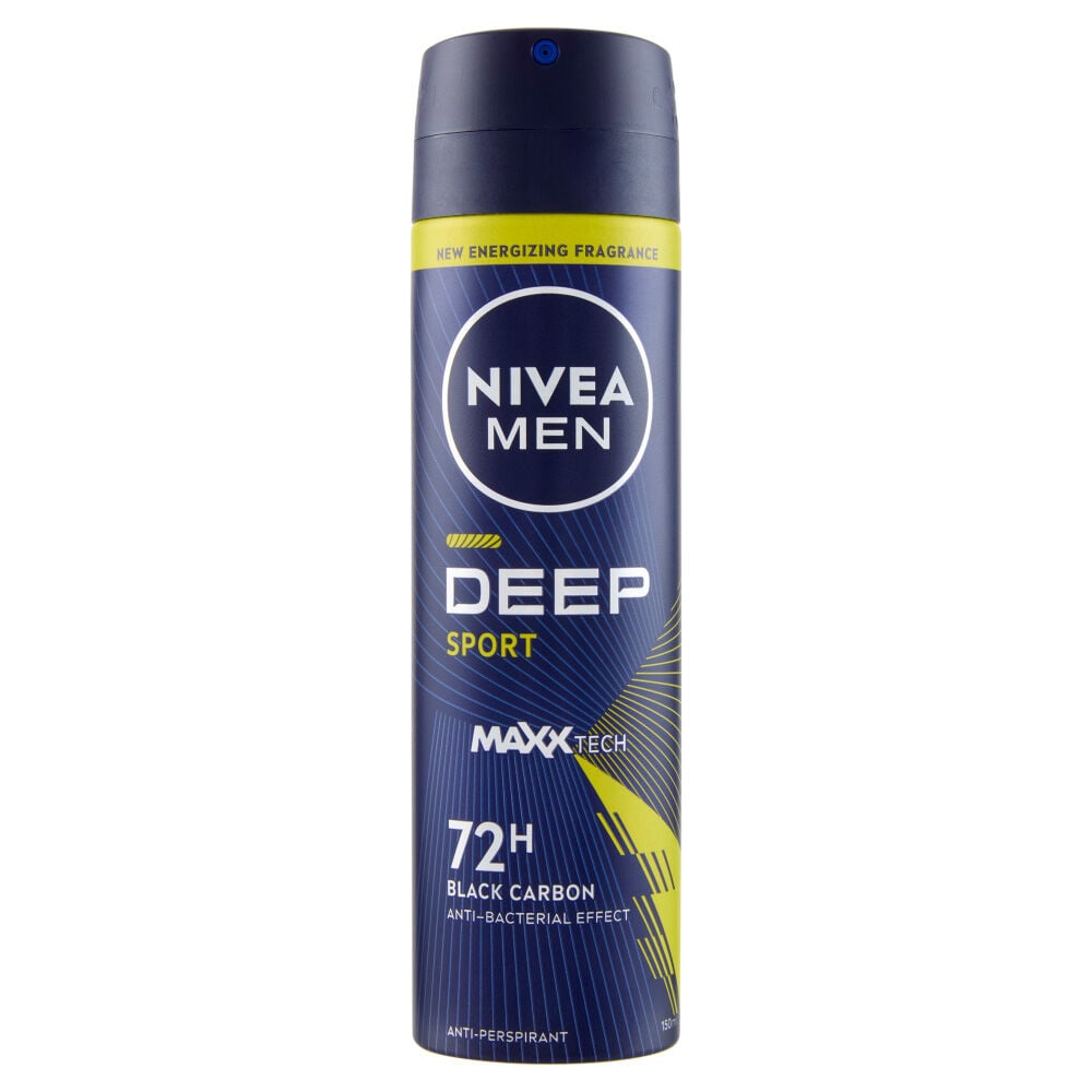 6pz NIVEA MEN Deodorante uomo Deep Sport black carbon 150ml - Immagine 2