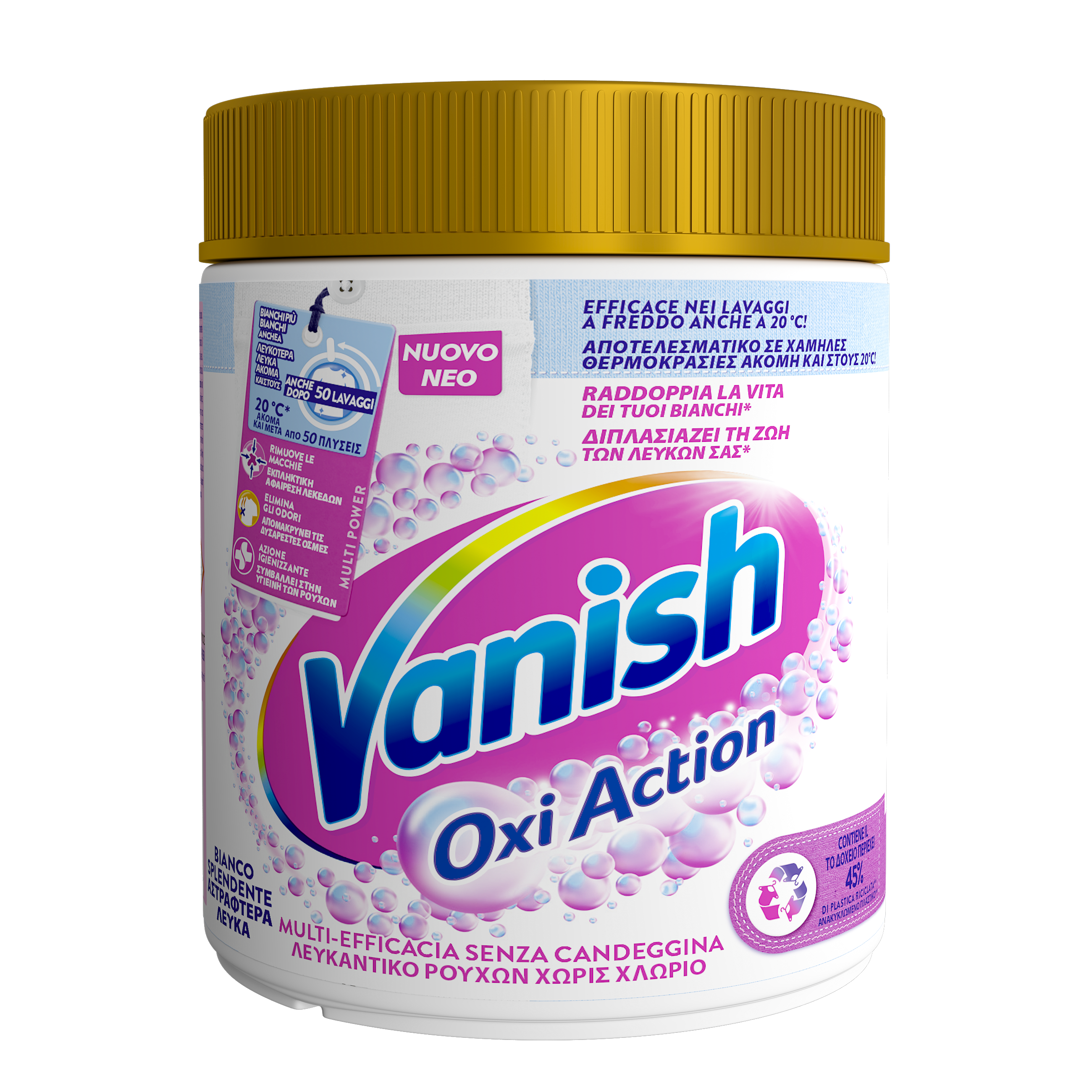 Vanish Polvere Bianco Splendente Smacchiatore Bucato 500 gr - -
