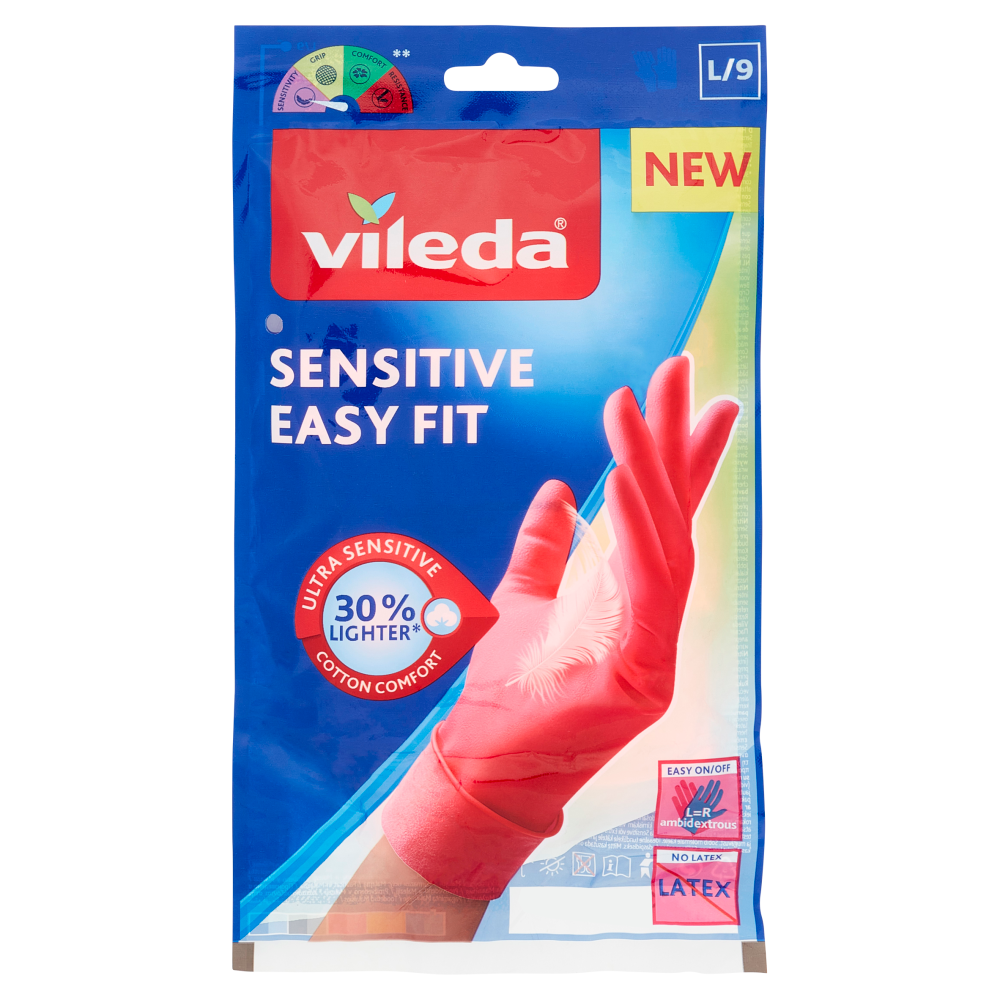 Vileda Sensitive Easy Fit Guanti Taglia L - -