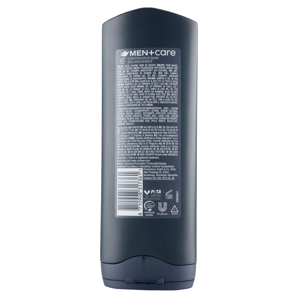 Dove Men+Care Invigorating Cool Fresh Body, Face & Hair Wash 250 ml, , large