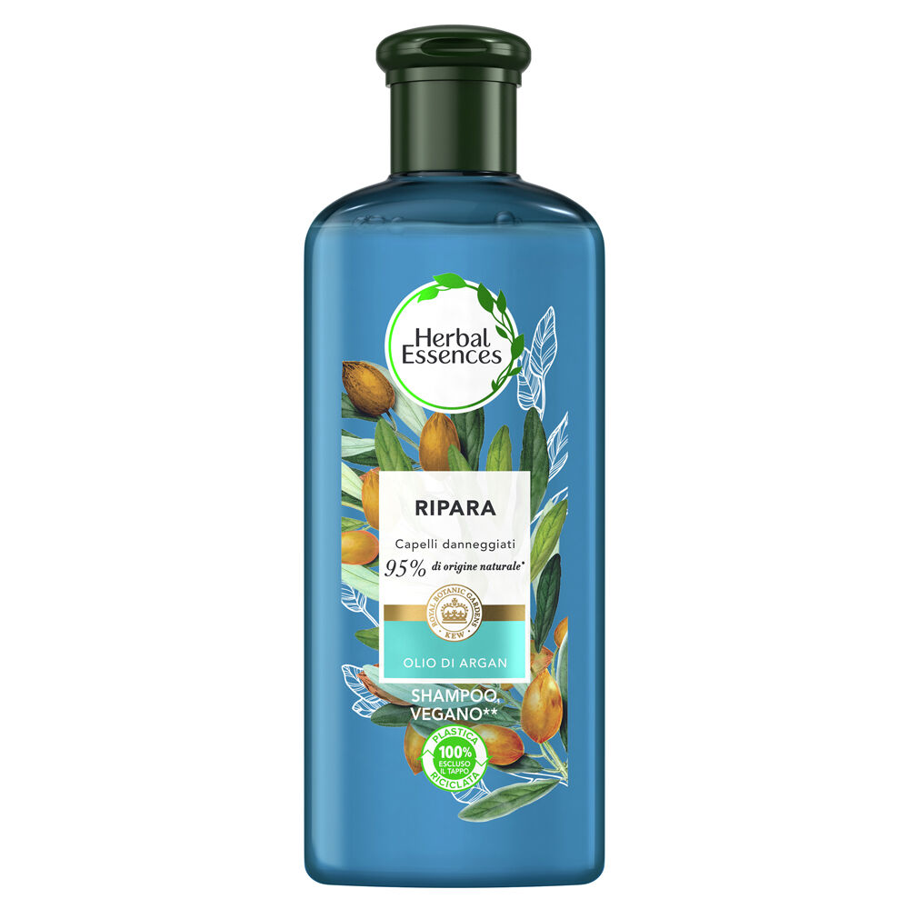 Herbal Essences Shampoo Olio di Argan, Ripara i Capelli Danneggiati n Collaborazione con i Giardini Botanici Reali di Kew 250 ml - -