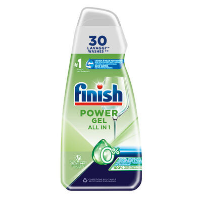 Finish Power Gel 0% Gel Lavastoviglie 30 Lavaggi 600 ml