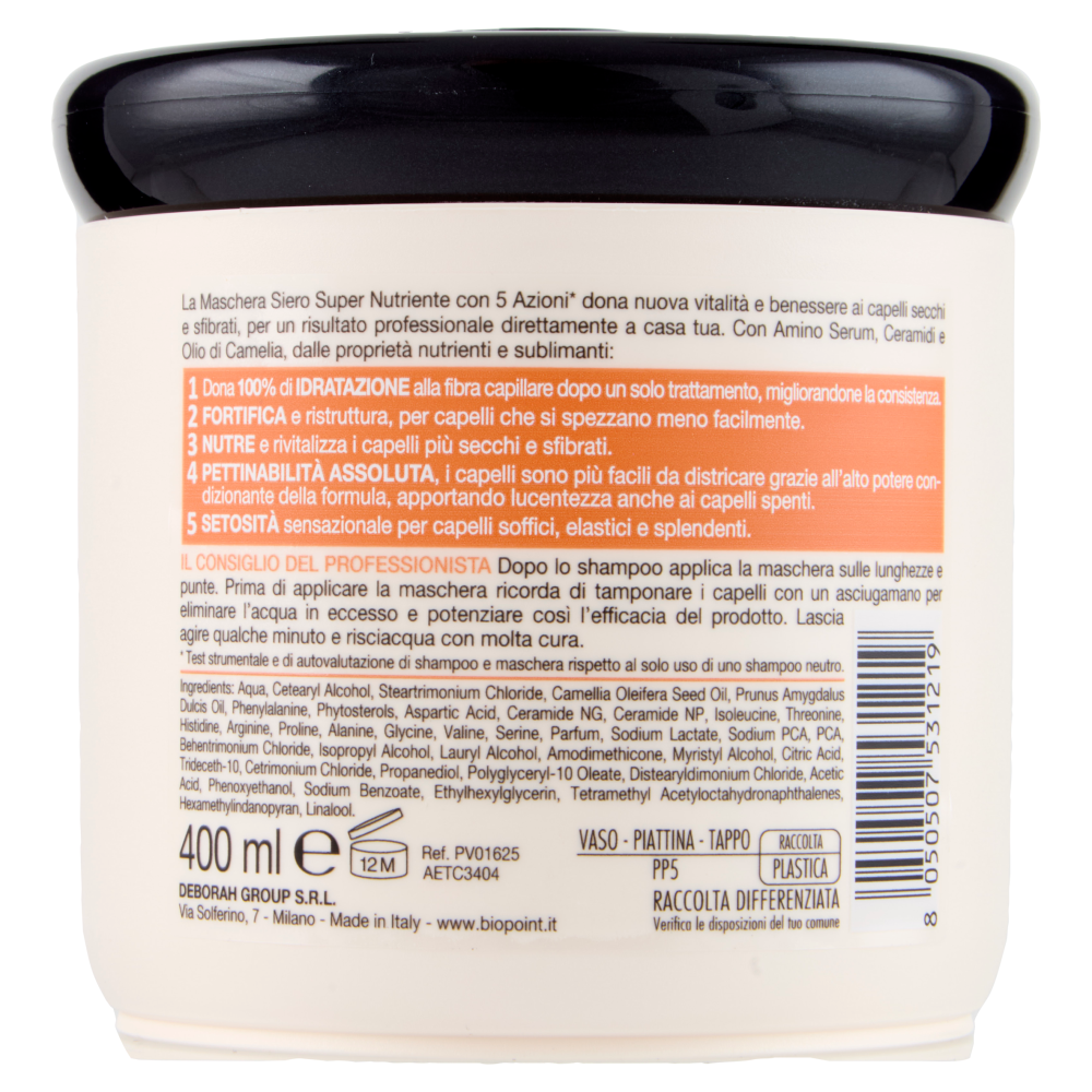 Biopoint Professional Hair Program Maschera Siero Super Nutriente 400 ml, , large