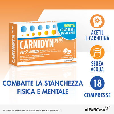 Carnidyn Plus per Stanchezza 18 Compresse Masticabili