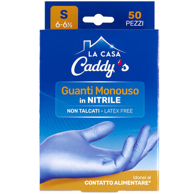 Caddy's Guanti Monouso in Nitrile Taglia S 50 Pezzi