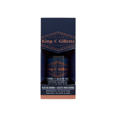Gillette King C. Olio da Barba con Olii di Argan, Jojoba e Avocado 30 ml