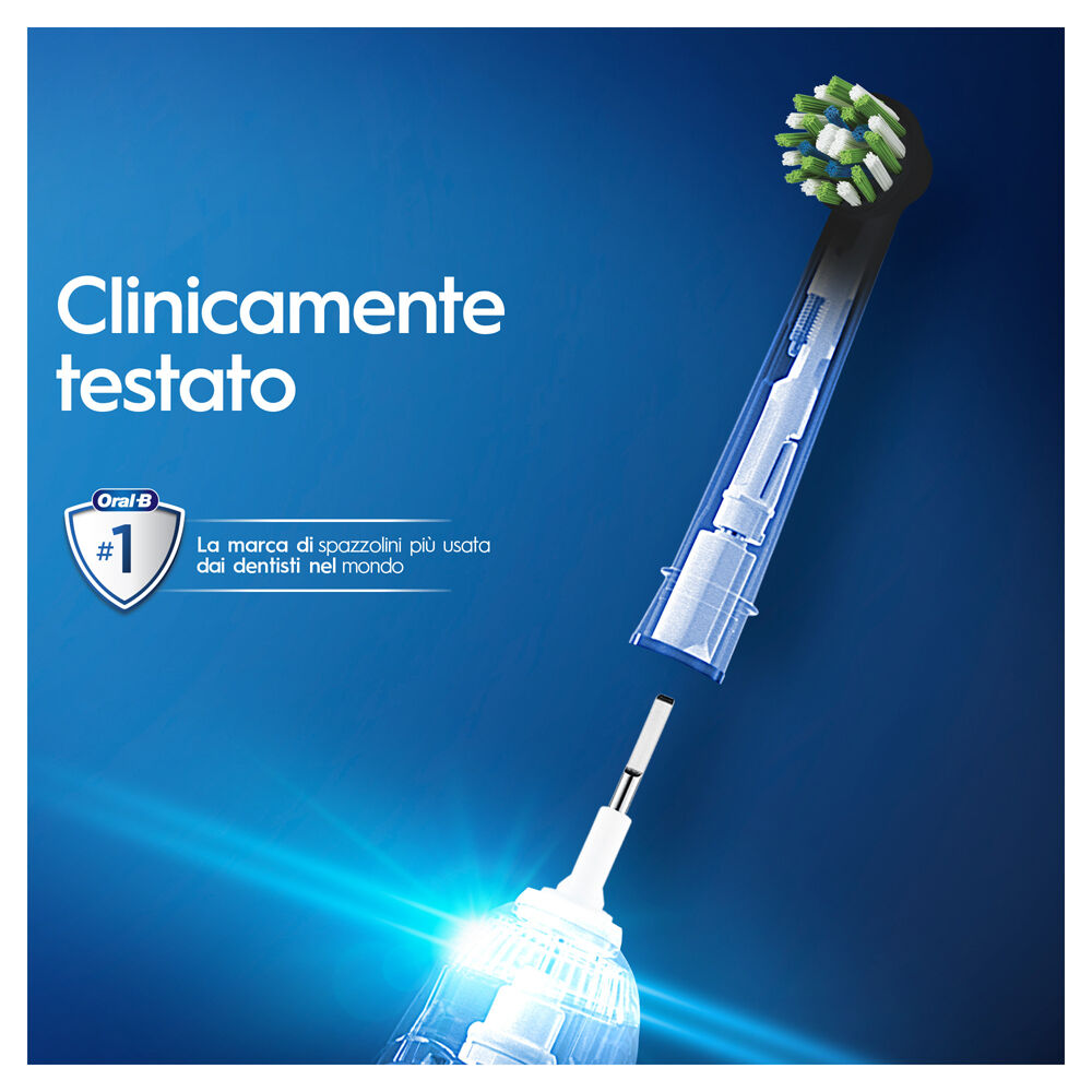 Oral-B Testine di Ricambio Nere Oral-B Cross Action Confezione da 4 Pezzi, , large