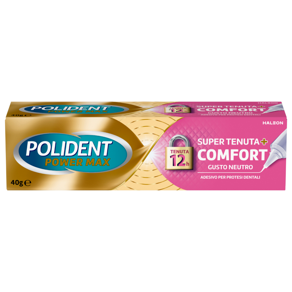 Polident Super Tenuta + Comfort Adesivo per Protesi Dentale Tenuta Giornaliera 40 g, , large