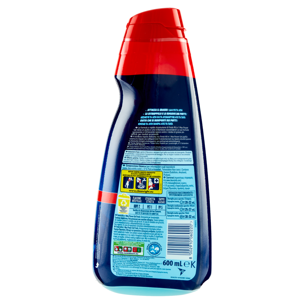 Finish Power Gel Fresh Gel Lavastoviglie 30 Lavaggi, , large