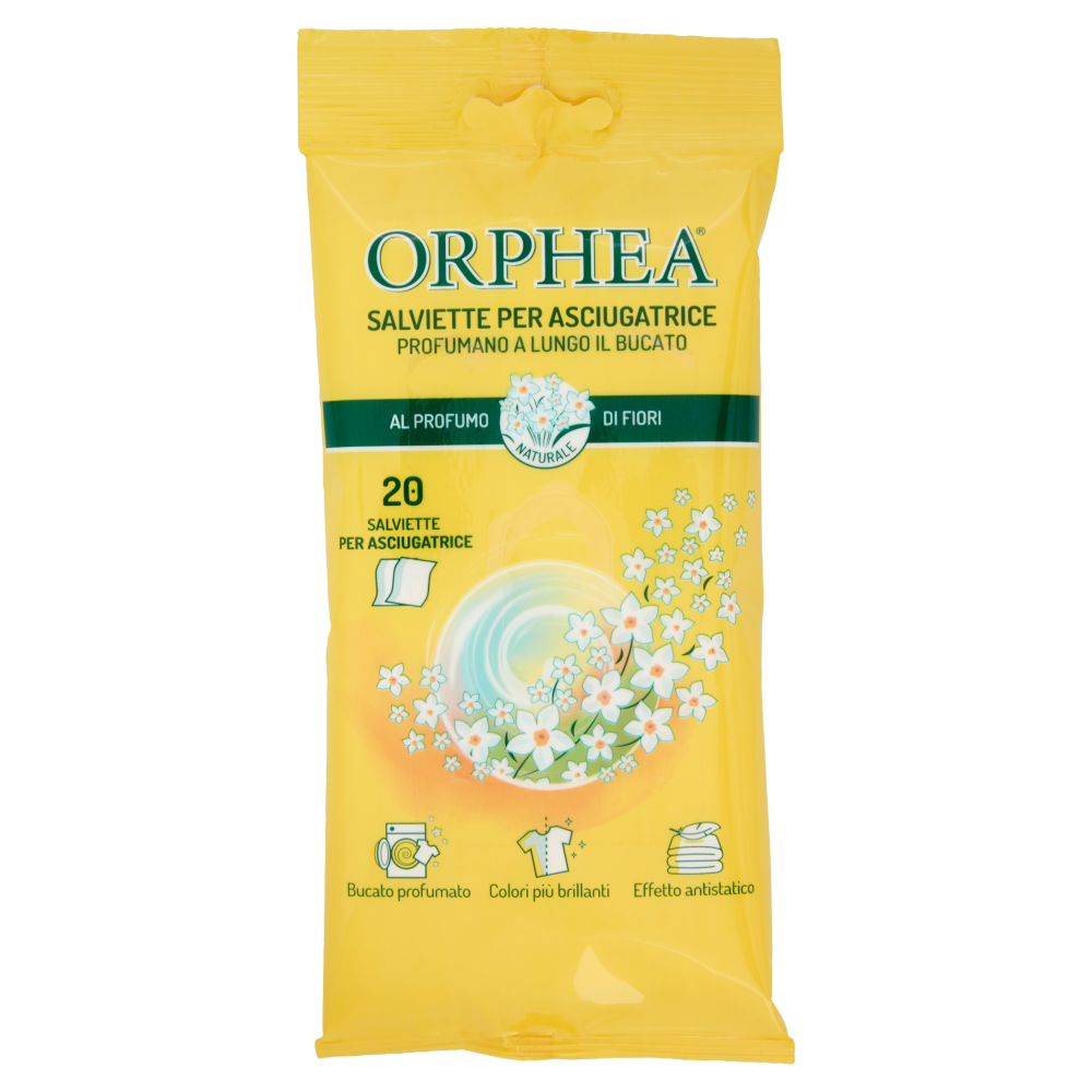 Orphea Salviette per Asciugatrice al Profumo di Fiori 20 x 4 g, , large