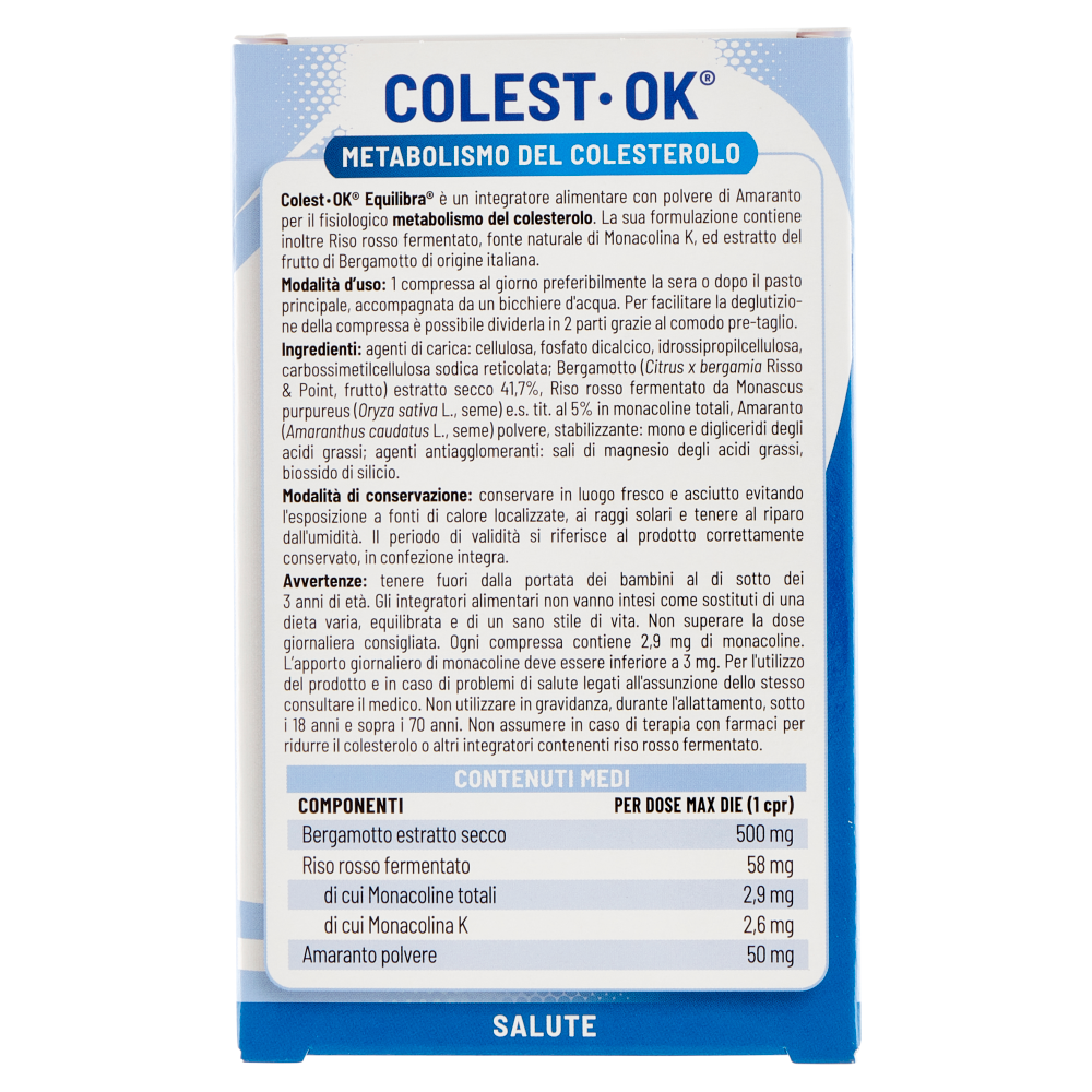 Equilibra Colest-Ok Metabolismo del Colesterolo 20 Compresse, , large