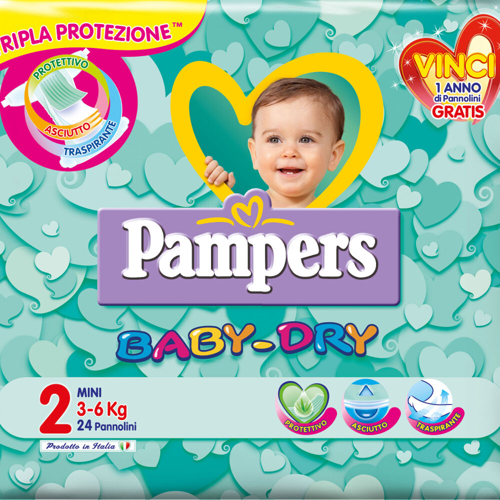 Pampers Baby Dry 2 Mini 3-6 kg 24 pannolini, , large