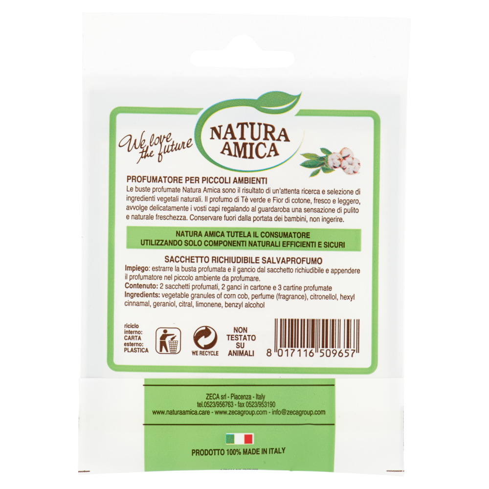 Natura Amica Profumatore Naturale Armadi & Cassetti t&egrave; & Fior di Cotone, , large