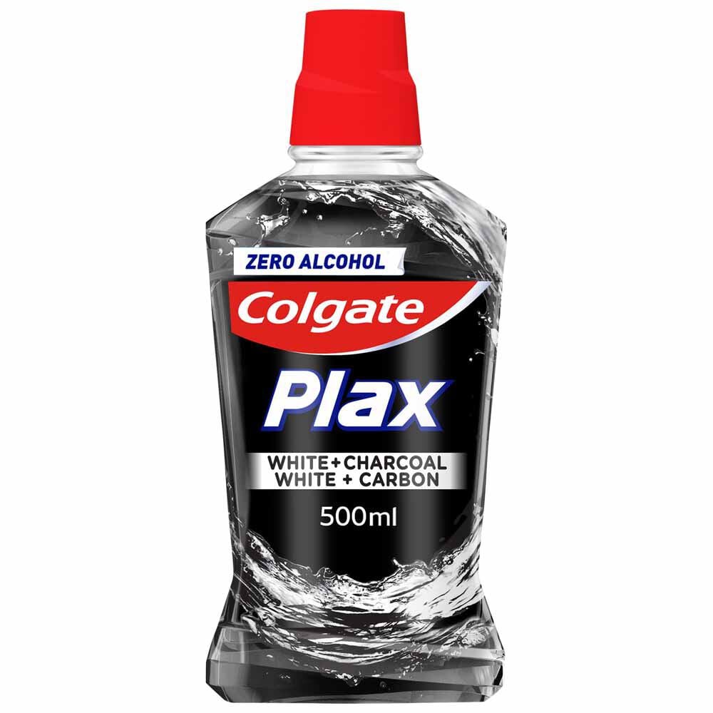 9 Flaconi Colgate Plax Collutorio White & Protect con Estratti di Carbone 500ml - Immagine 2