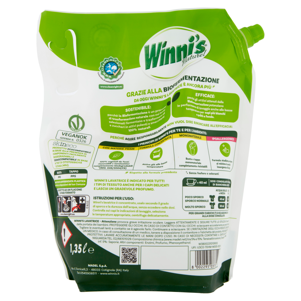 Winni's Naturel Lavatrice Capi colorati Fiori d'arancio e Sandalo 30 Lavaggi 1,35 l, , large