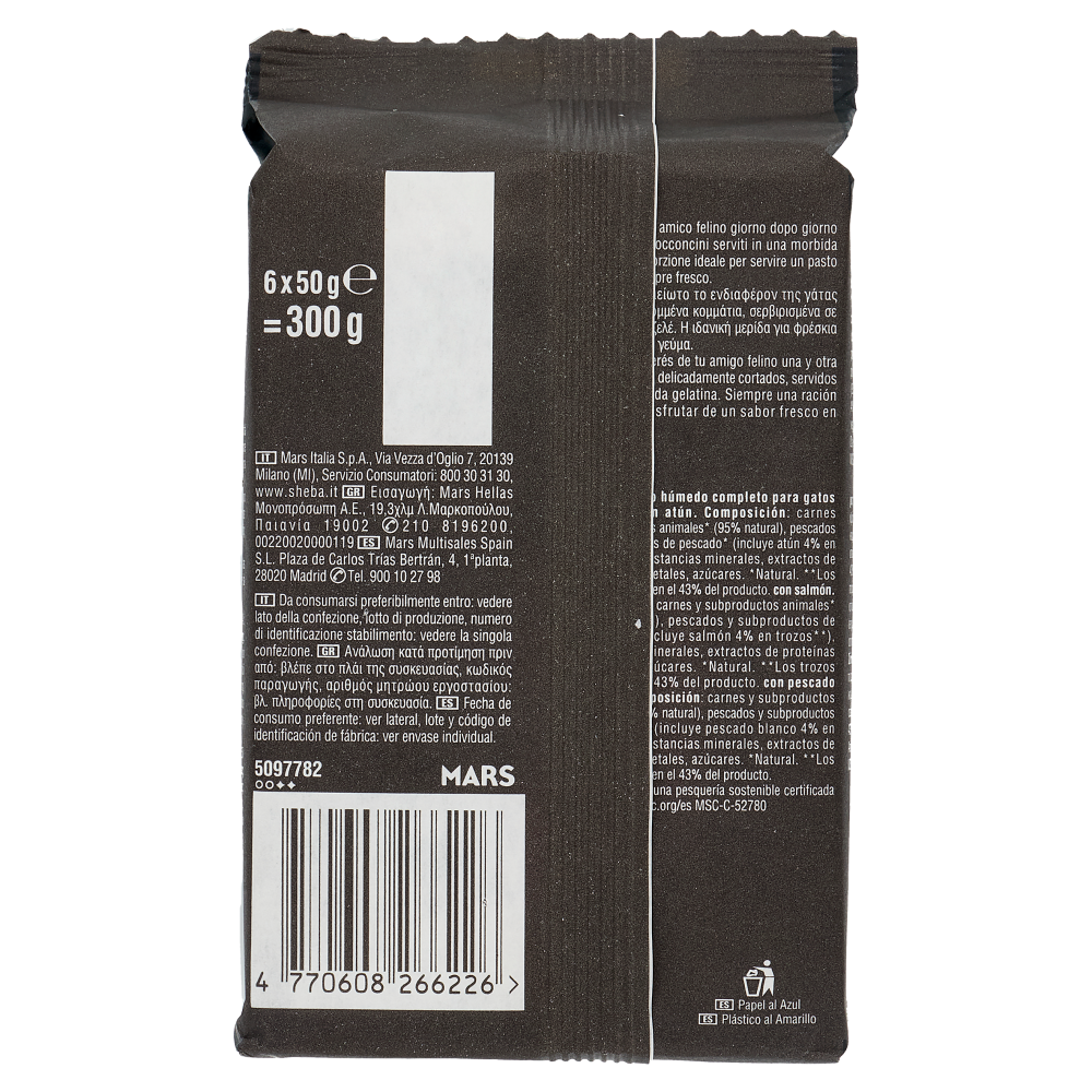 Sheba D&eacute;lices du Jour in gelatina con Salmone e Pesce Bianco 6 x 50 g, , large