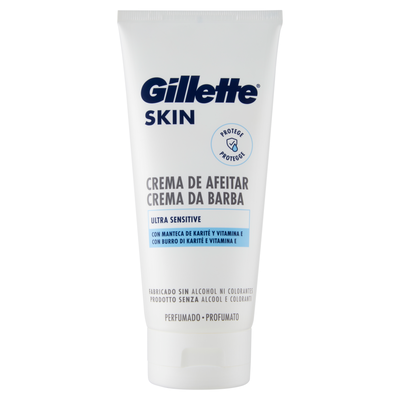 Gillette Skin Ultra Sensitive con Burro di Karité e Vitamina E Crema da Barba 175 ml