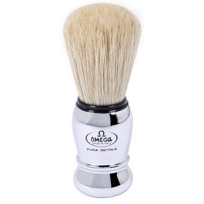 Omega pennello da barba 10029 professionale in pura setola per barbieri
