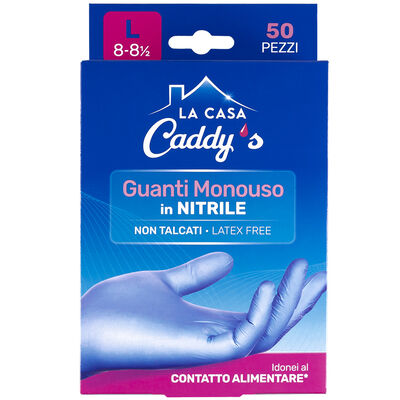 Caddy's Guanti Monouso in Nitrile Taglia L 50 Pezzi