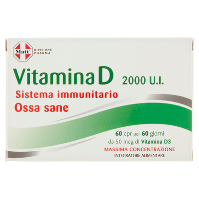 Matt Divisione Pharma Vitamina D 2000 U.I. Sistema Immunitario 60 compresse