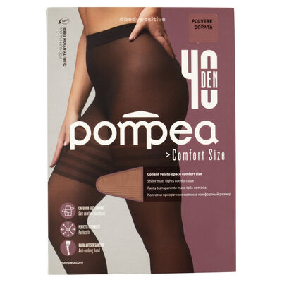 Pompea Comfort Size Collant velato opaco comfort size 40 Den XXXL Polvere Dorata