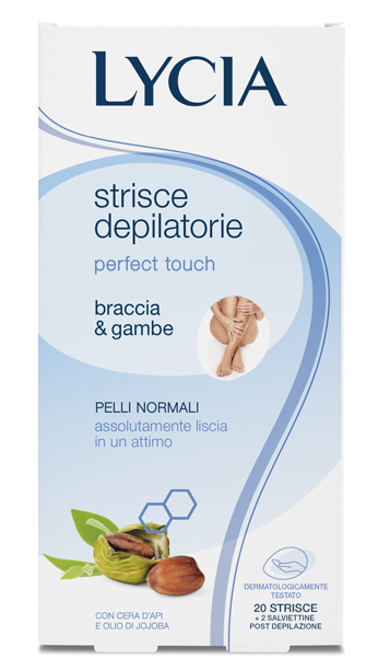 Lycia Strisce Depilatorie Perfect Touch con Cera d'Api e Olio di Jojoba 20 Strisce + 2 Salviettine - Lycia - Immagine 7