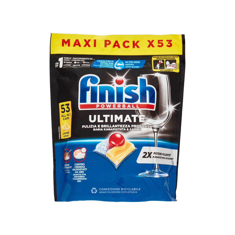 Finish Ultimate All in 1 Limone 53 Capsule Lavastoviglie, , large